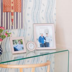 Addison Ross Ltd Frames Wide, Curved Enamel Frame: Pale Pink & Silver