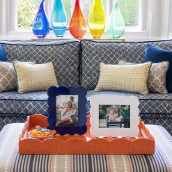 Addison Ross Ltd Frames Navy Scalloped Lacquer Photo Frame