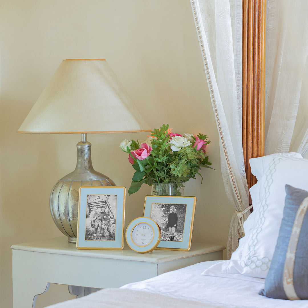 Addison Ross Ltd Frames Wide, Curved Enamel Frame: Powder Blue & Gold