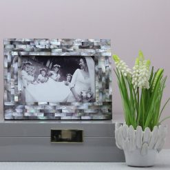 Addison Ross Ltd Frames Chequer Board Grey Mother Of Pearl Photo Frame