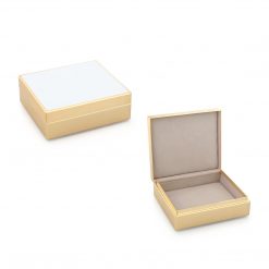 Addison Ross Ltd White Enamel & Gold Box Boxes