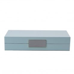 Addison Ross Ltd Boxes Light Blue Lacquer Box With Silver