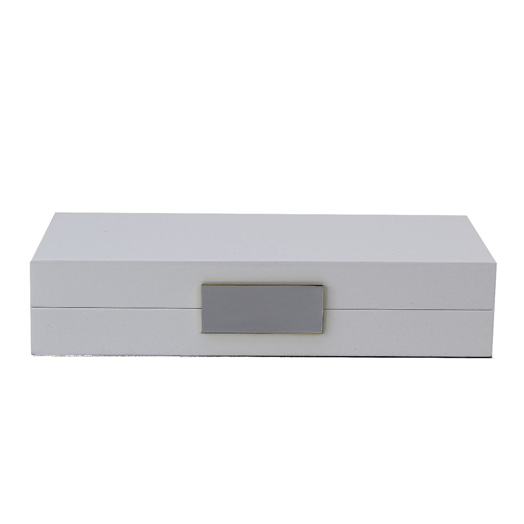 Addison Ross Ltd Boxes White Lacquer Box With Silver