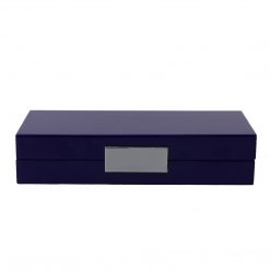 Addison Ross Ltd Navy Lacquer Box With Silver Boxes