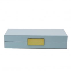 Addison Ross Ltd Light Blue Lacquer Box With Gold Boxes