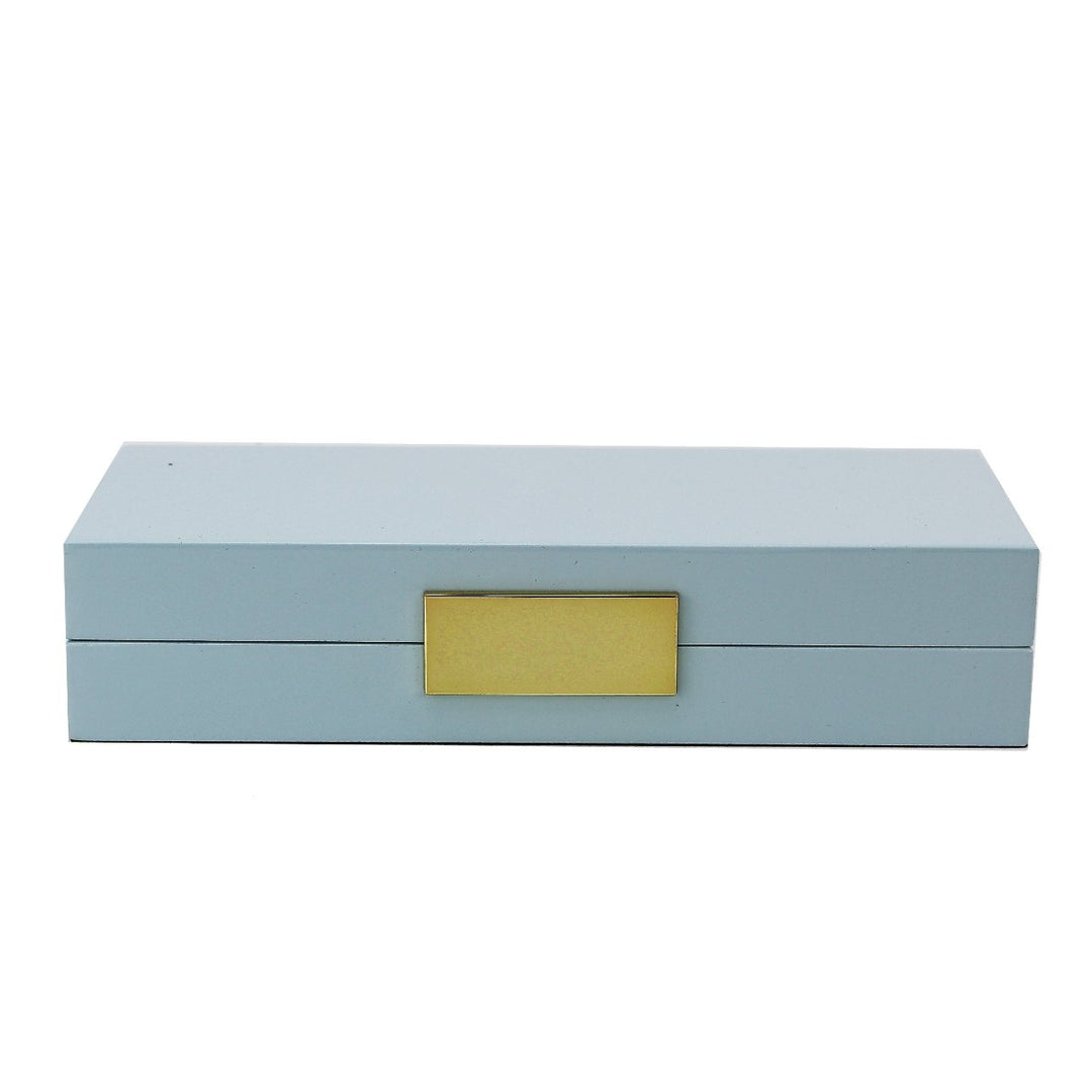Addison Ross Ltd Light Blue Lacquer Box With Gold Boxes