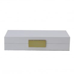 Addison Ross Ltd White Lacquer Box With Gold Boxes
