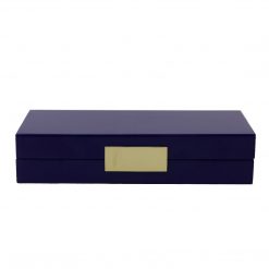 Addison Ross Ltd Boxes Navy Lacquer Box With Gold