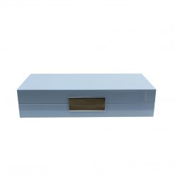 Addison Ross Ltd Boxes Pale Denim Lacquer Box With Silver