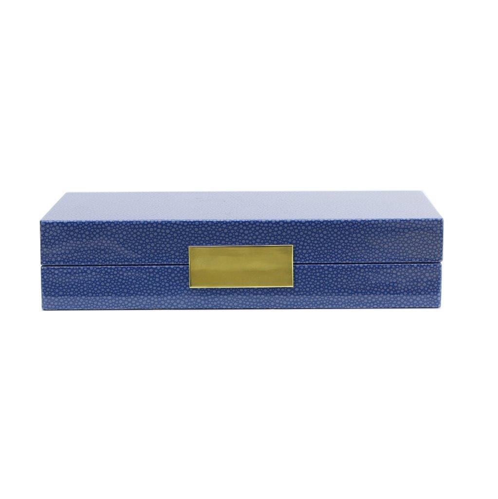 Addison Ross Ltd Blue Shagreen Box With Gold Boxes
