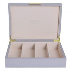 Addison Ross Ltd CHIFFON GRAY GLASSES BOX: Gold Trim