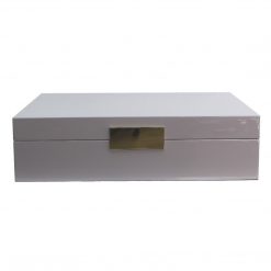 Addison Ross Ltd CHIFFON GRAY WATCH BOX: Gold Trim Boxes