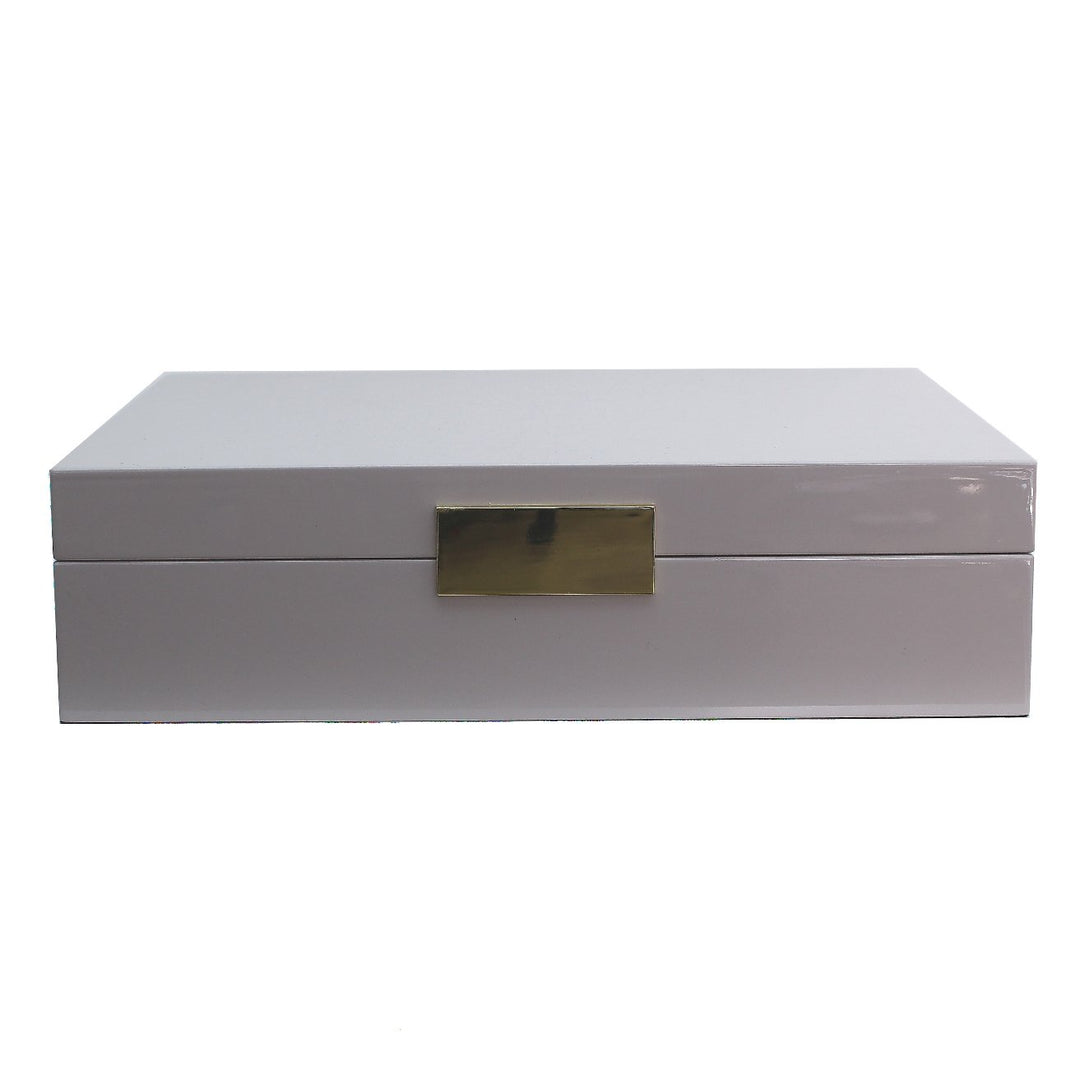 Addison Ross Ltd CHIFFON GRAY WATCH BOX: Gold Trim Boxes