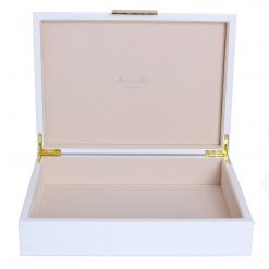 Addison Ross Ltd WHITE STORAGE BOX: Gold Trim Boxes