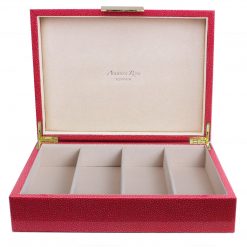 Addison Ross Ltd PINK SHAGREEN GLASSES BOX: Gold Trim