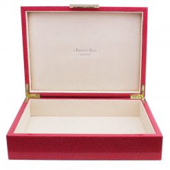 Addison Ross Ltd PINK SHAGREEN STORAGE BOX: Gold Trim Boxes
