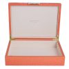 Addison Ross Ltd ORANGE CROCODILE STORAGE BOX: Gold Trim Boxes