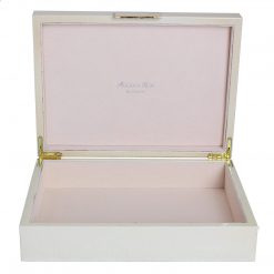 Addison Ross Ltd Boxes VANILLA CROCODILE STORAGE BOX: Gold Trim