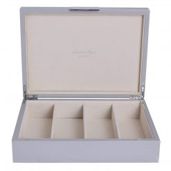Addison Ross Ltd CHIFFON GRAY GLASSES BOX: Silver Trim Boxes