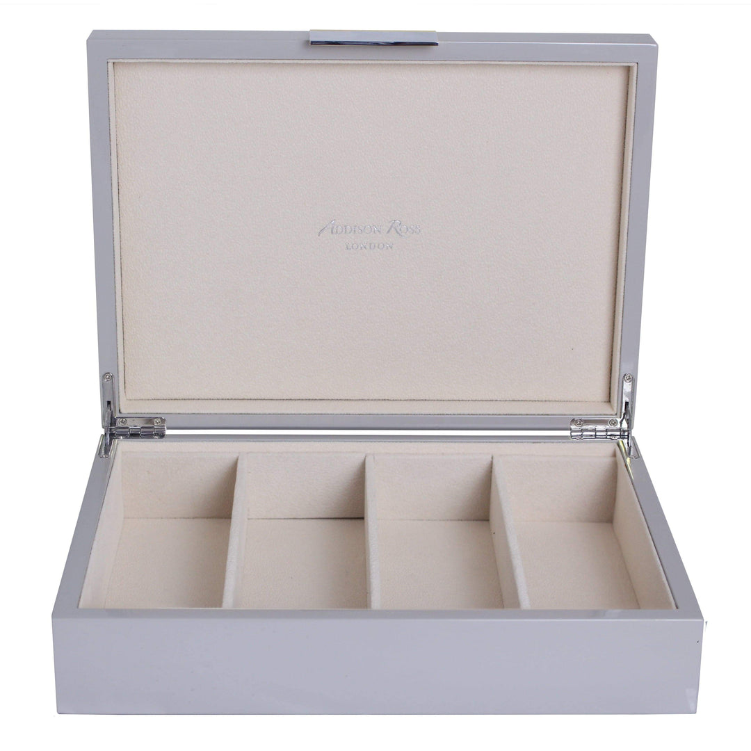 Addison Ross Ltd CHIFFON GRAY GLASSES BOX: Silver Trim Boxes