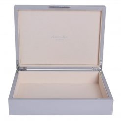 Addison Ross Ltd CHIFFON STORAGE BOX: Silver Trim Boxes