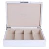Addison Ross Ltd WHITE GLASSES BOX: Silver Trim