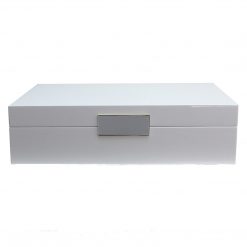 Addison Ross Ltd WHITE GLASSES BOX: Silver Trim