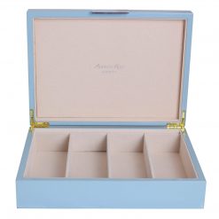 Addison Ross Ltd PALE DENIM BLUE GLASSES BOX: Gold Trim