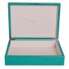 Addison Ross Ltd GREEN SHAGREEN STORAGE BOX: Silver Trim