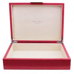 Addison Ross Ltd Boxes PINK SHAGREEN STORAGE BOX: Silver Trim