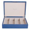 Addison Ross Ltd BLUE SHAGREEN GLASSES BOX: Silver Trim Boxes
