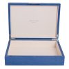 Addison Ross Ltd BLUE SHAGREEN STORAGE BOX: Silver Trim