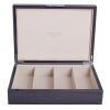 Addison Ross Ltd Boxes BROWN CROCODILE GLASSES BOX: Silver Trim