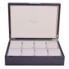Addison Ross Ltd Boxes BROWN CROCODILE WATCH BOX: Silver Trim