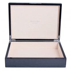 Addison Ross Ltd CARBON FIBRE STORAGE BOX: Silver Trim
