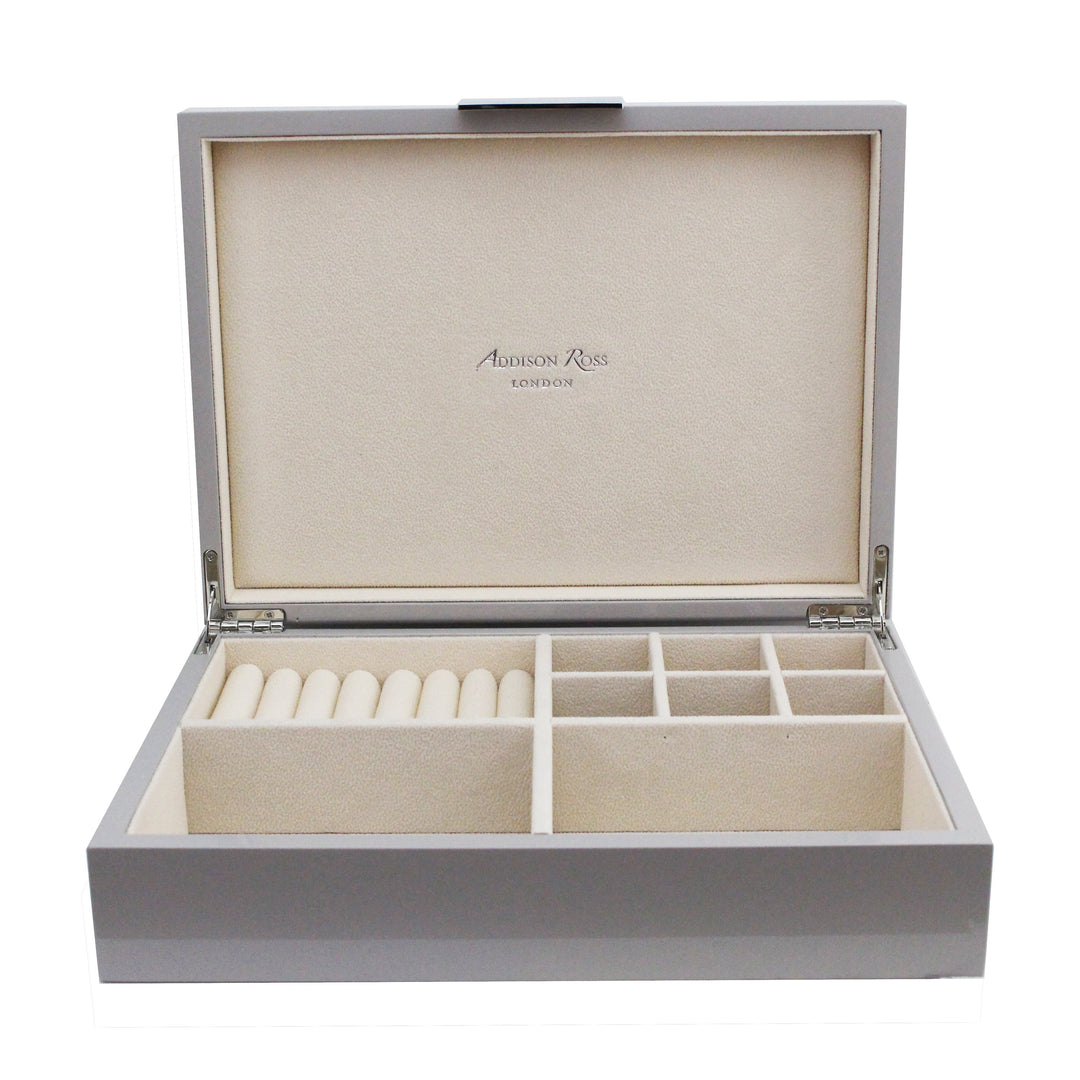 Addison Ross Ltd CHIFFON JEWELRY BOX: Silver Trim