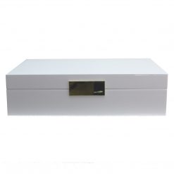 Addison Ross Ltd WHITE JEWELRY BOX Subhead: Silver Trim Boxes