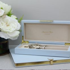 Addison Ross Ltd Light Blue Lacquer Box With Gold Boxes