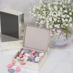 Addison Ross Ltd Taupe Enamel & Silver Box Boxes