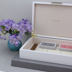 Addison Ross Ltd WHITE STORAGE BOX: Gold Trim Boxes