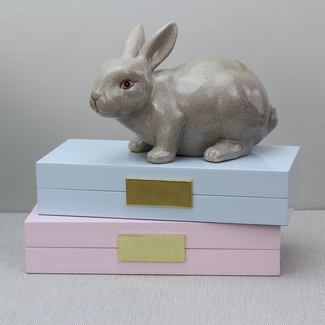 Addison Ross Ltd Light Blue Lacquer Box With Gold Boxes