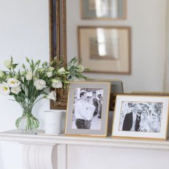 Addison Ross Ltd Frames Wide, Curved Enamel Frame: White & Gold