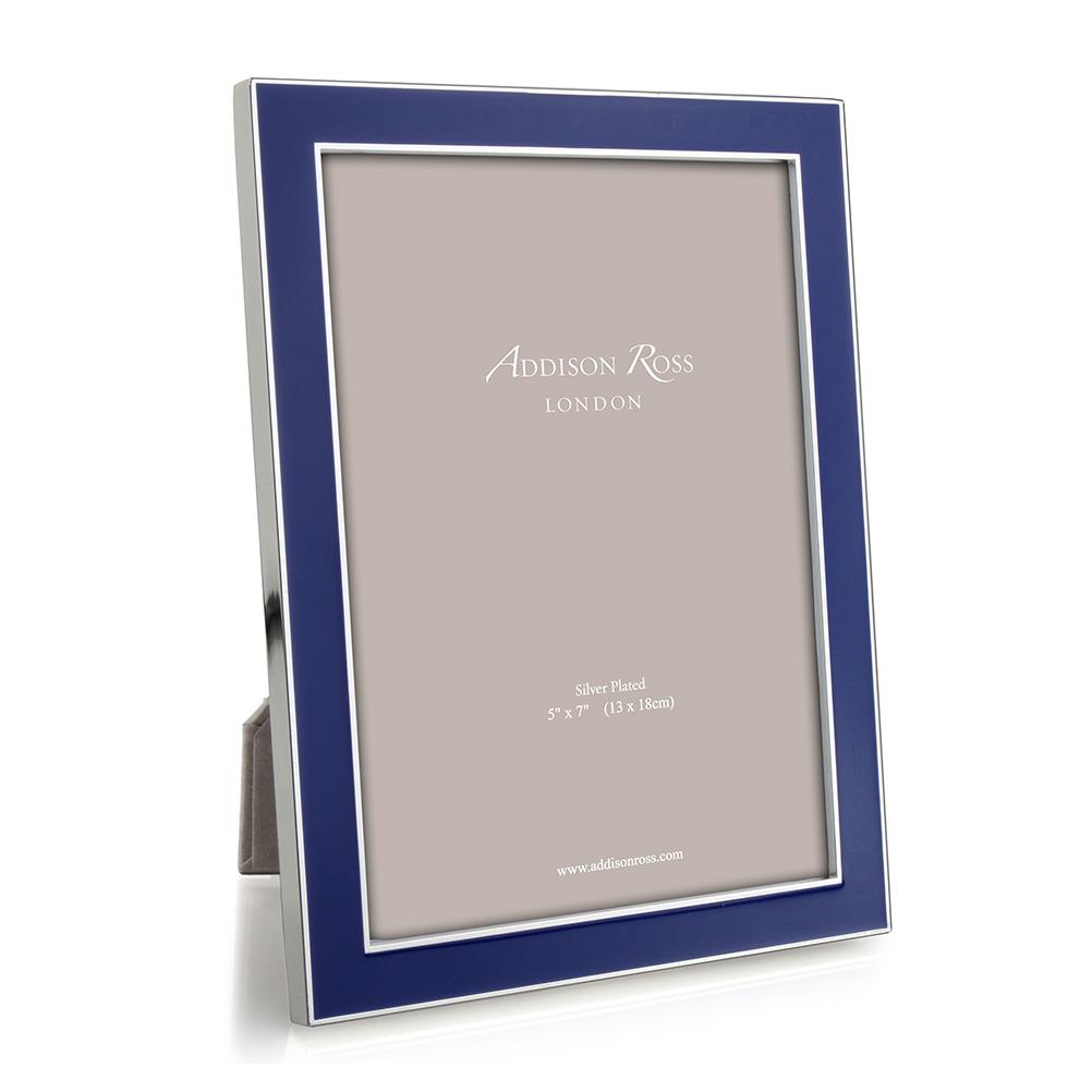 Addison Ross Ltd Silver Trim, Royal Blue Enamel Picture Frame