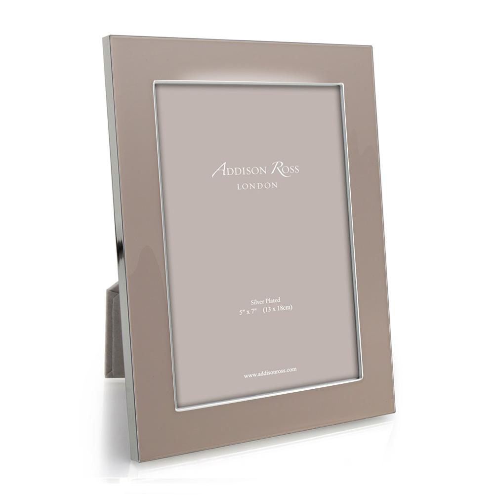 Addison Ross Ltd Wide Enamel Picture Frame: Pebble & Silver
