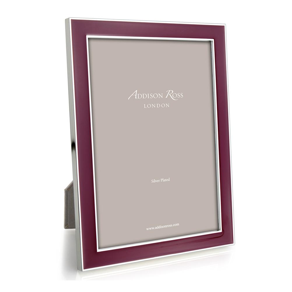 Addison Ross Ltd Silver Trim, Plum Enamel Picture Frame Frames