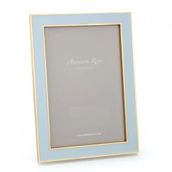 Addison Ross Ltd Gold Trim Powder Blue Enamel Picture Frame