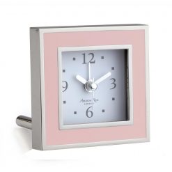 Addison Ross Ltd Clocks Pink Enamel Square Alarm Clock