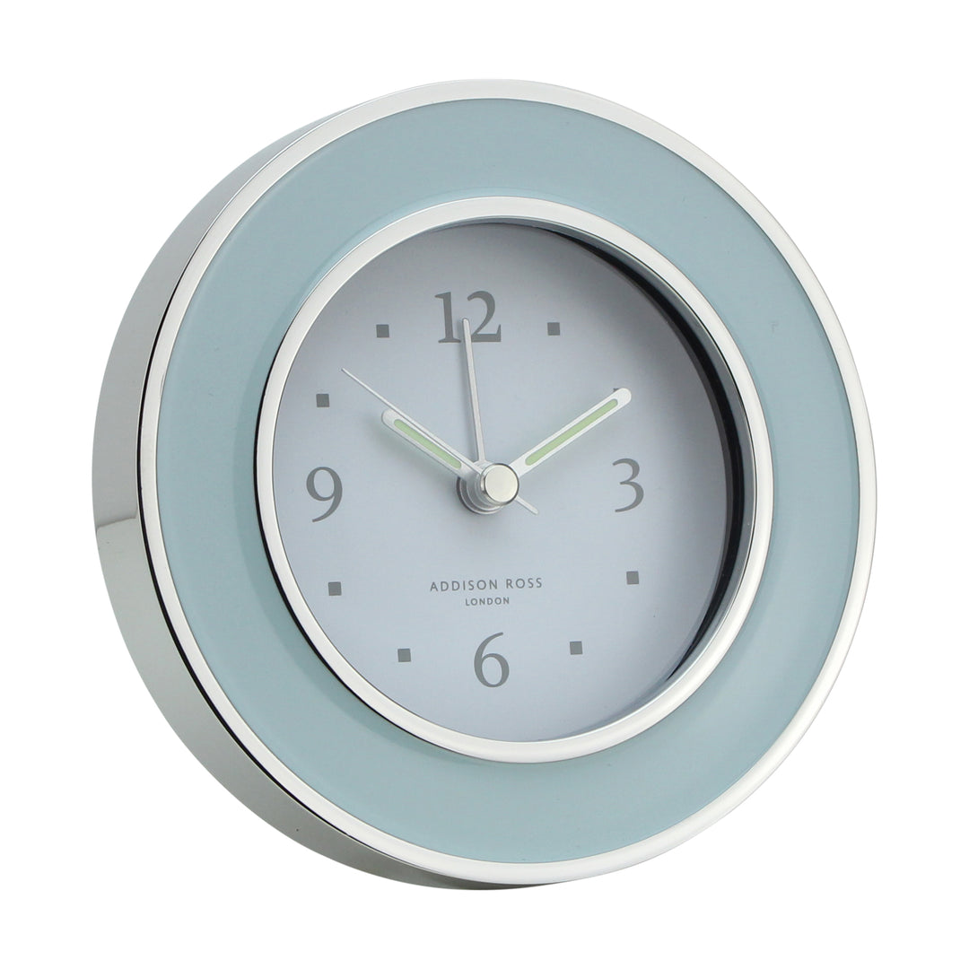 Addison Ross Ltd Clocks Light Blue & Silver Alarm Clock