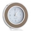 Addison Ross Ltd Sand Shagreen Silver Alarm Clock Clocks