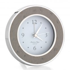 Addison Ross Ltd Shadow Ostrich Silver Alarm Clock Clocks
